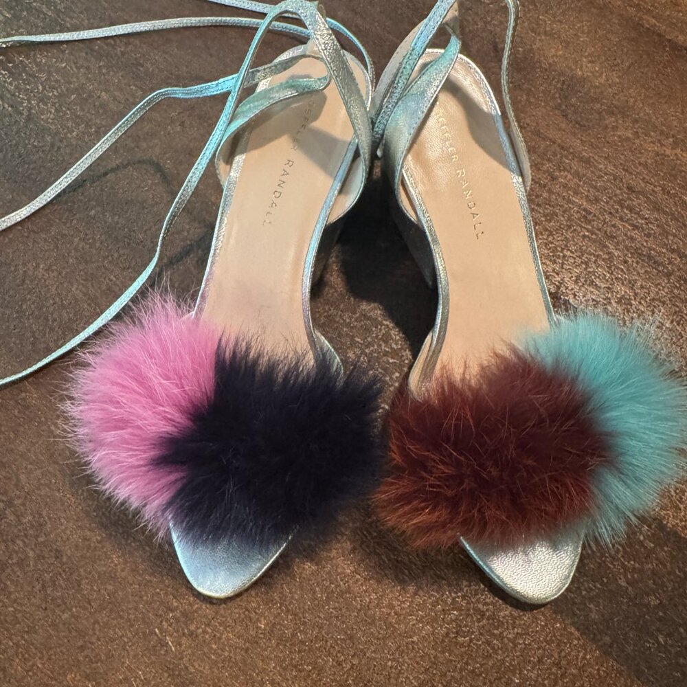 Loeffler Randall sz 8.5 silver sandals
